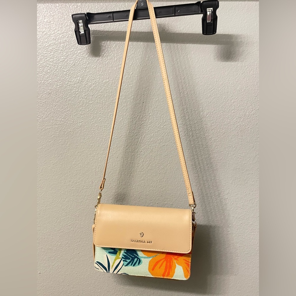 Tan and Multicolor Tropical Floral Women's Bag